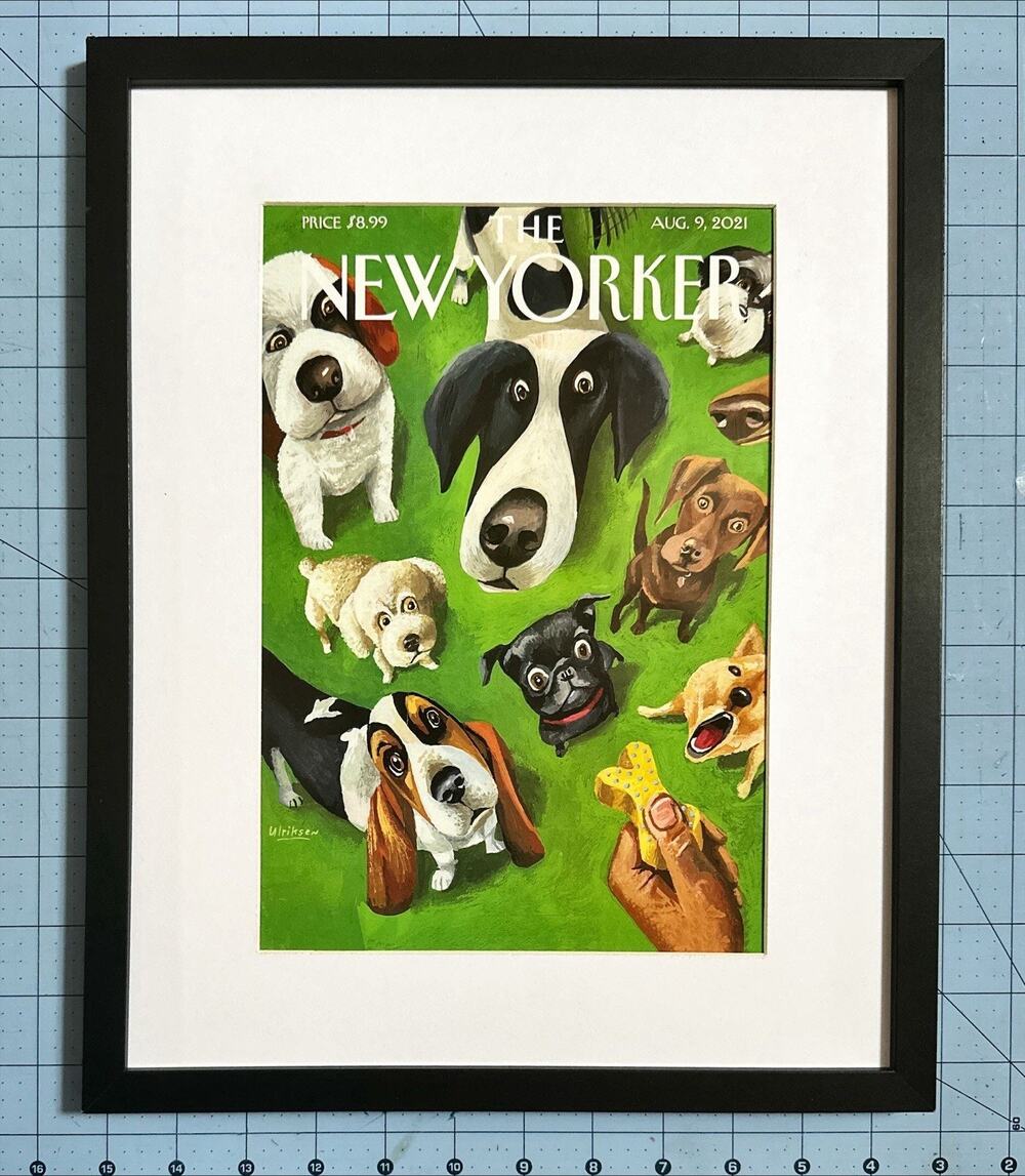Framed 2021 The New Yorker magazine August 9 "Summer Treat" Mark Ulriksen